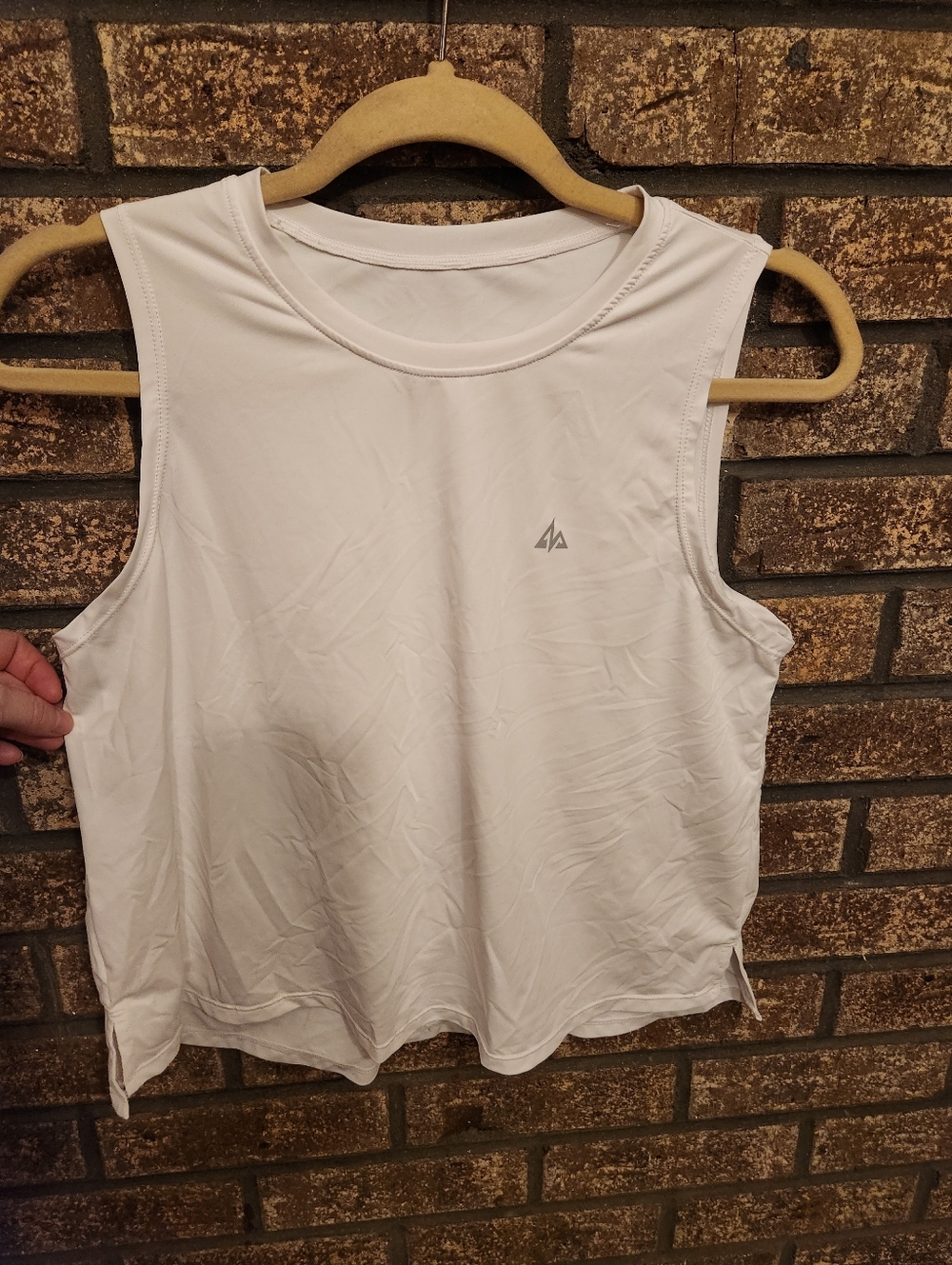 Lightweight White Sleeveless Performance Tank Top Size Small
